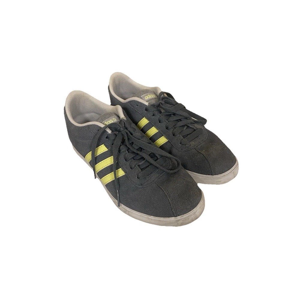 Adidas Neo Shoes‎ Mens 8 Cloudfoam Super Daily Sneakers Gray Yellow Suede Casual